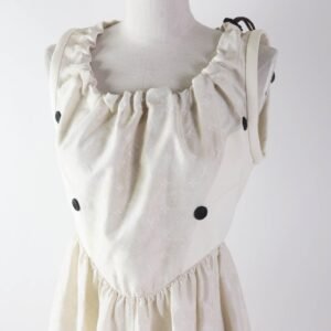 LOUIS VUITTON one piece 1AFCI6 silk beige Drawstring scuba dress 38 | AlmaBagz