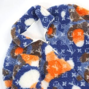 LOUIS VUITTON Blouson 1AAU8L polyester Blue type Multicolor Jacquard Camo Fleece Blouson L | AlmaBagz