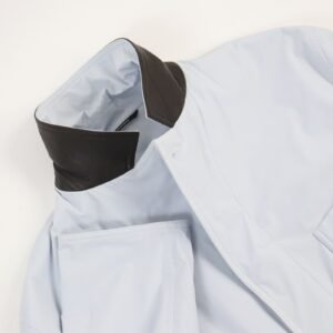 HERMES coat Main: 80% nylon, Main: 20% polyurethane, Part: Lamb leather Light blue Liverpool mens 54 Used | AlmaBagz