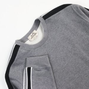 HERMES sweat cotton gray Run H XL | AlmaBagz