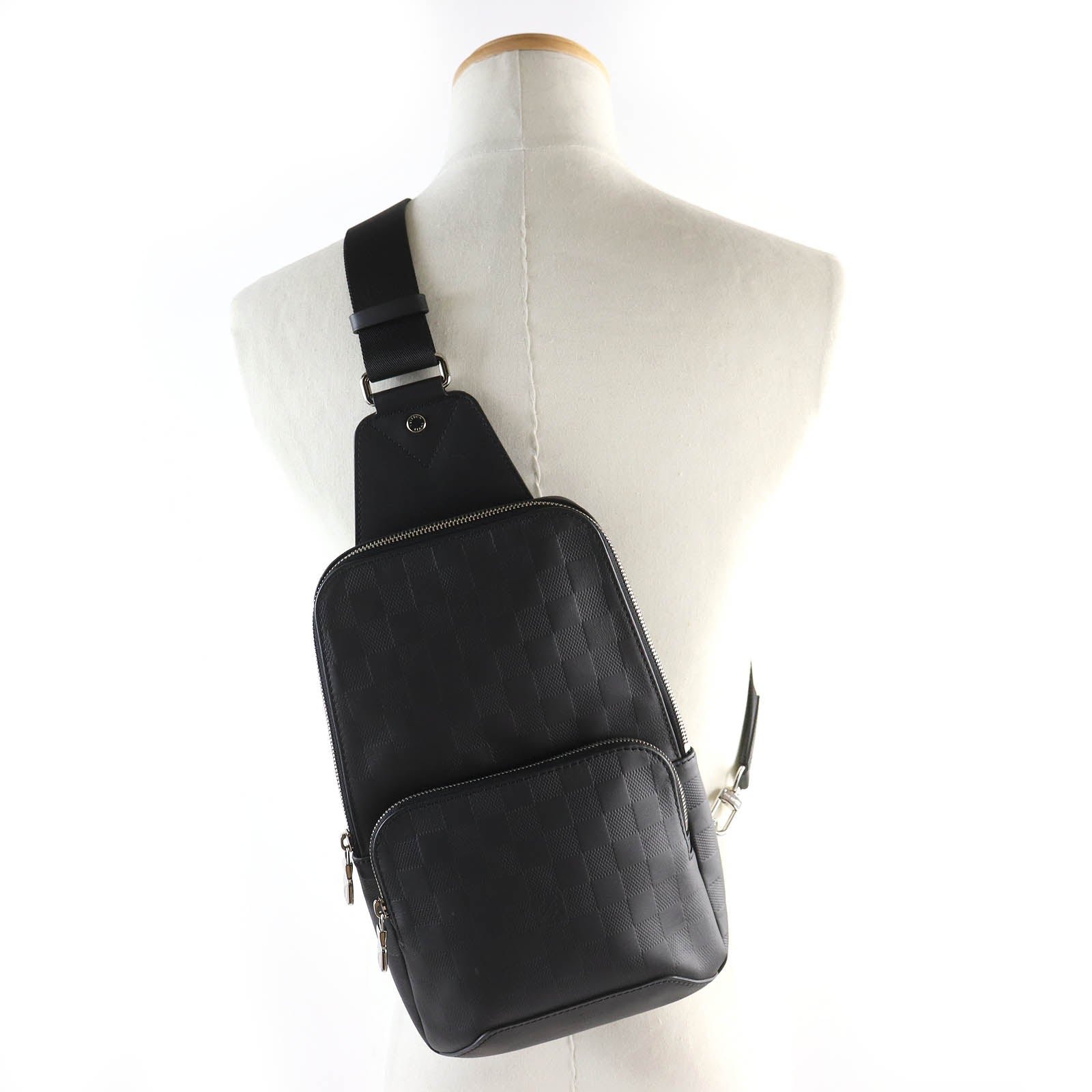 LOUIS VUITTON Sling bag N41720 Damier Anfini black Avenue sling bag | AlmaBagz - Image 9