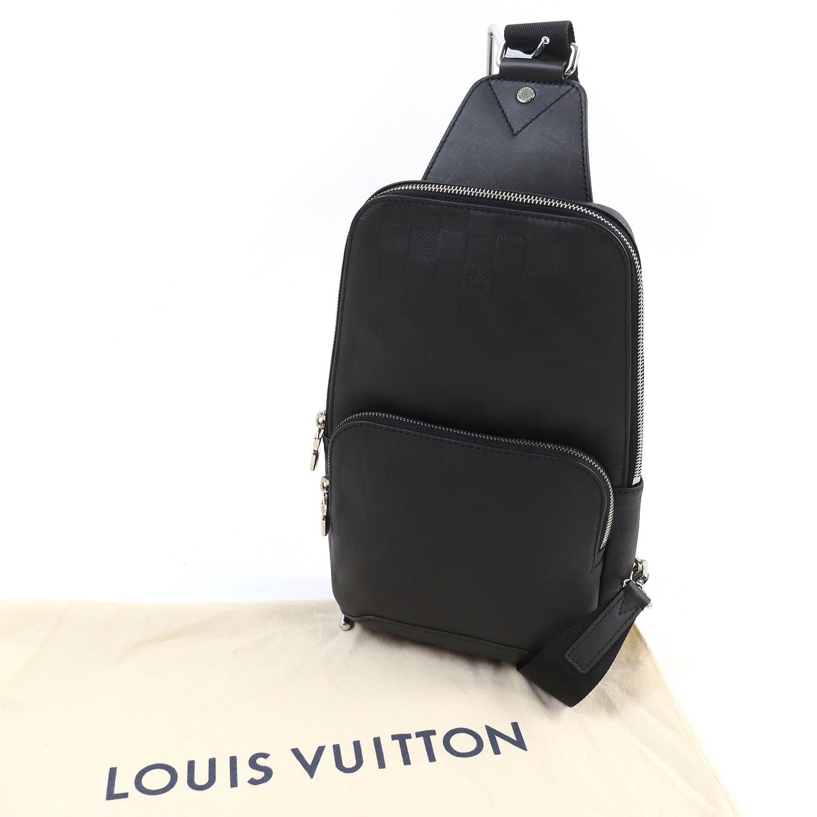 LOUIS VUITTON Sling bag N41720 Damier Anfini black Avenue sling bag | AlmaBagz