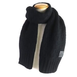 LOUIS VUITTON Scarf 408733 Main: 100% cashmere black Damier Escharp Helsinki mens Used | AlmaBagz