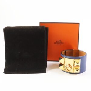 HERMES Bangle leather blue Cory Edssian | AlmaBagz