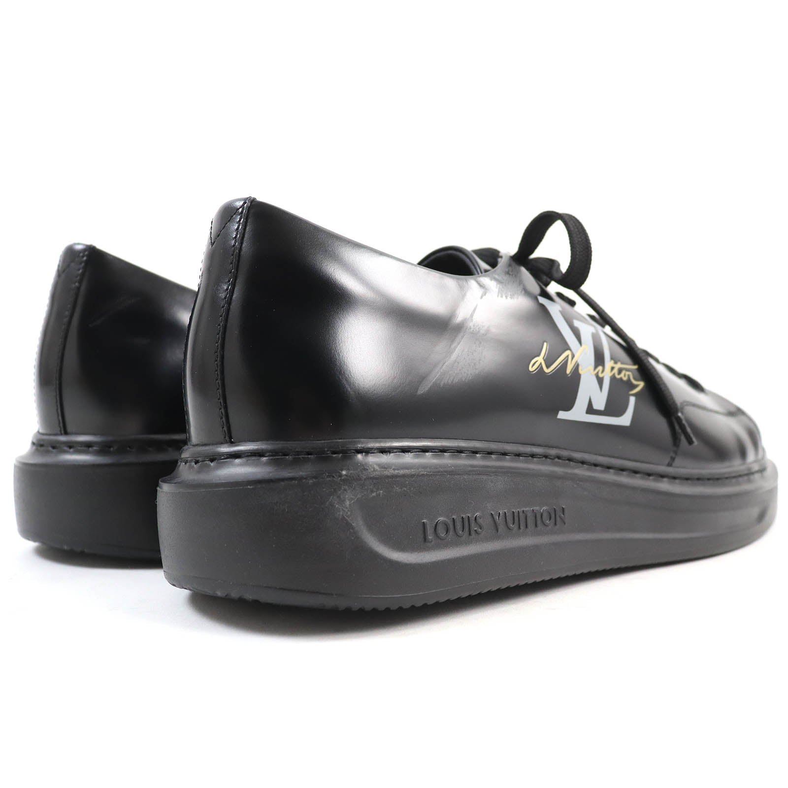 LOUIS VUITTON sneakers Main: Leather black Beverly Hills Line mens 8.5 Used | AlmaBagz - Image 4