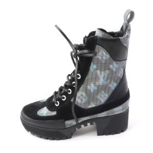LOUIS VUITTON Ankle boots Main: Leather, Part: Suede Black multicolor Laurier Line Women 34.5 Used | AlmaBagz