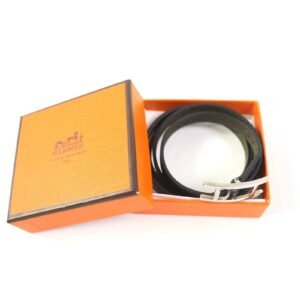 HERMES bracelet leather black Abi 3 | AlmaBagz