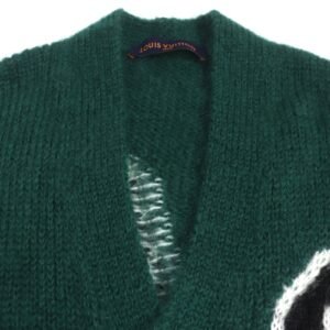 LOUIS VUITTON cardigan mohair green graphic S | AlmaBagz
