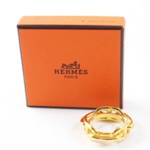 HERMES Scarf ring metal gold Legato Rugate 90 | AlmaBagz