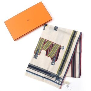 HERMES Stall cashmere white The Sangles in Fines | AlmaBagz