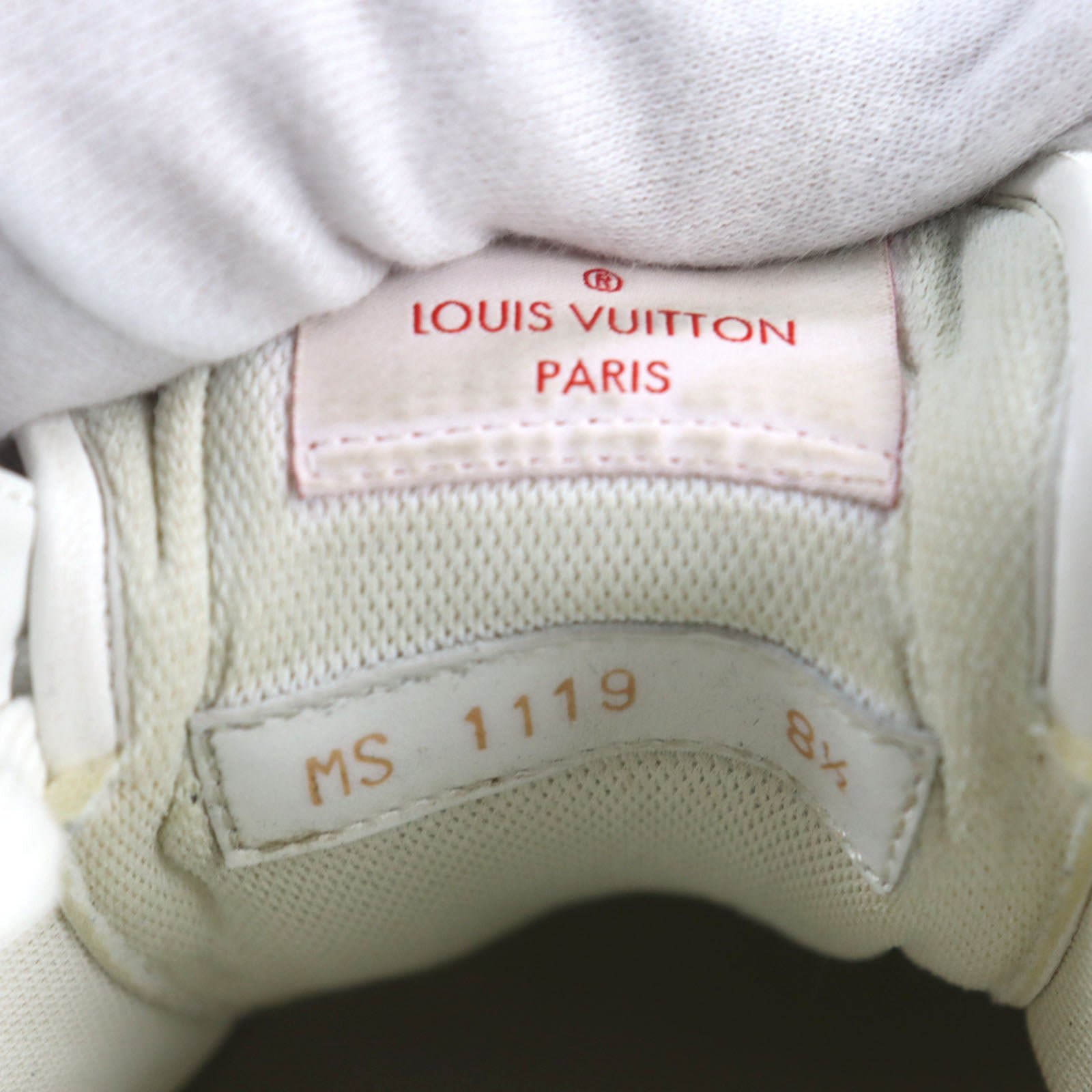 LOUIS VUITTON sneakers 1A5YOL Main: Leather White red Rivoli Line mens 8.5 Used | AlmaBagz - Image 8