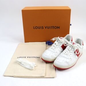 LOUIS VUITTON sneakers 1A5YOL Main: Leather White red Rivoli Line mens 8.5 Used | AlmaBagz