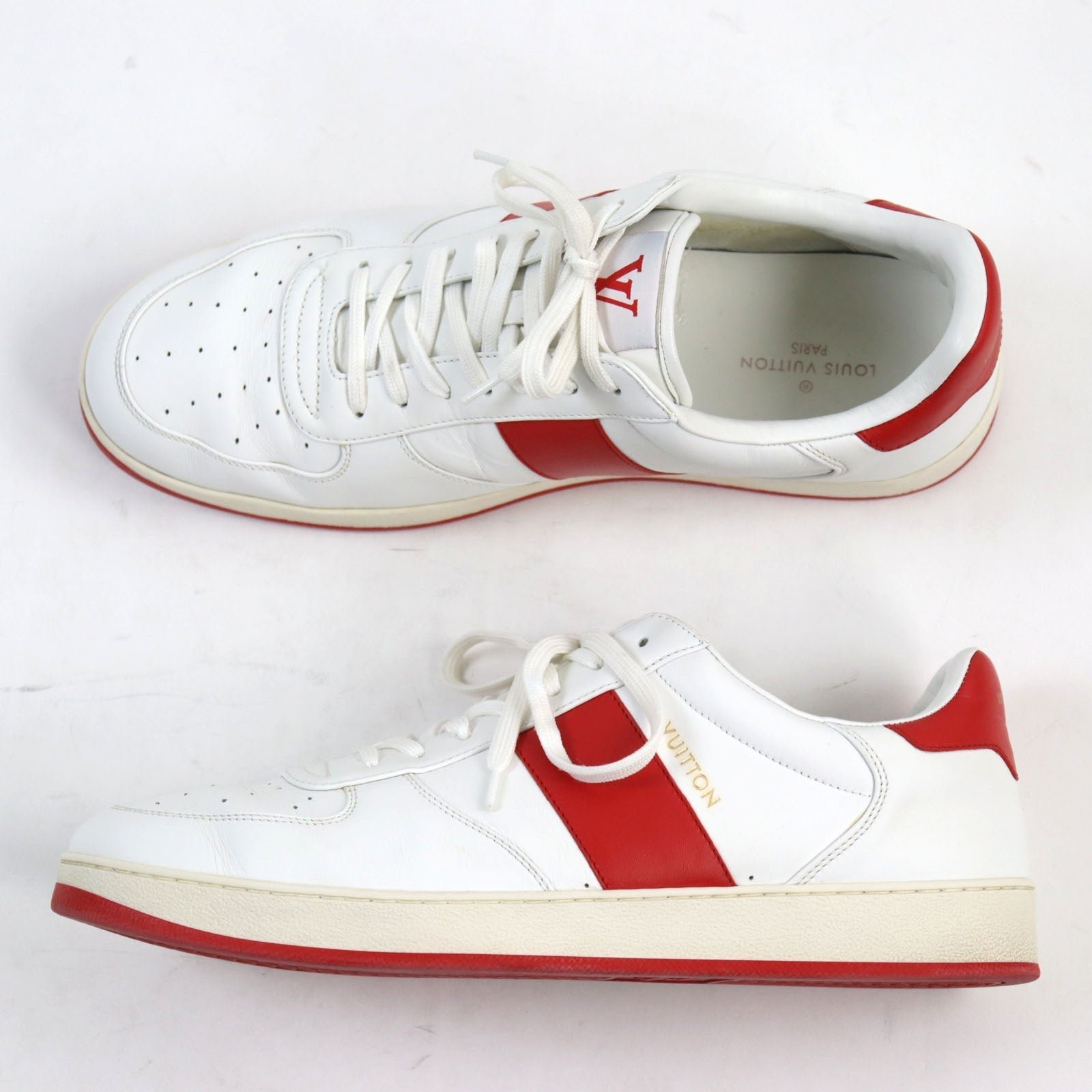 LOUIS VUITTON sneakers 1A5YOL Main: Leather White red Rivoli Line mens 8.5 Used | AlmaBagz - Image 2