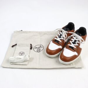 HERMES sneakers Main: Leather Brown white black free mens 39 Used | AlmaBagz