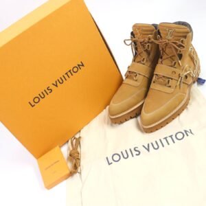 LOUIS VUITTON Ankle boots Nubuck beige LV Creeper Line 8 | AlmaBagz