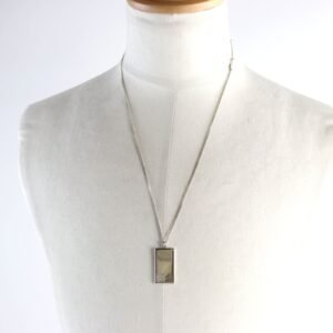 LOUIS VUITTON Necklace M61972 brass Silver corrier plaque | AlmaBagz