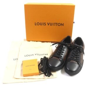 LOUIS VUITTON sneakers Part: Leather, Monogram canvas Black brown match up line mens 6.5 Used | AlmaBagz