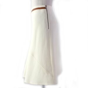 HERMES flare skirt wool White camel 42 | AlmaBagz
