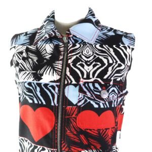 HERMES one piece 3E0551D1 cotton Multi Wild Print Denim 36 | AlmaBagz