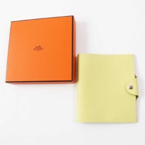 HERMES Notebook cover Taurillon Clemence cream Ulysse PM | AlmaBagz