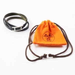 HERMES bracelet leather black Beapi de Bourtour | AlmaBagz