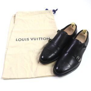 LOUIS VUITTON Leather shoes leather black Monceau Flex Line 6.5 | AlmaBagz
