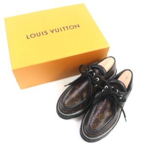LOUIS VUITTON Leather shoes leather Brown black Bobble Line Derby 38 | AlmaBagz