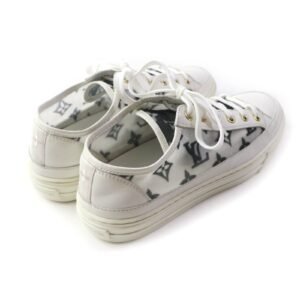 LOUIS VUITTON Low cut sneakers canvas White black Stellar line 37 | AlmaBagz