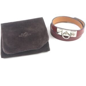 HERMES bracelet leather Red brown Cory Edssian S | AlmaBagz