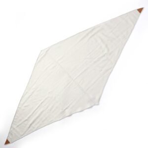 HERMES scarf Main: 85% cashmere, Main: 15% silk, Part: , Leather part: sheepskin Light Greige Losange New Libris Women Used | AlmaBagz