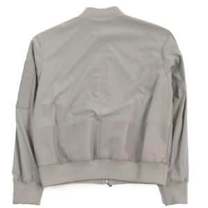 HERMES Jacket Main: 80% nylon, Main: 20% polyurethane, Part: Lamb leather, Part: 81% cotton, 16% nylon, 3% polyurethane gray mens 50 Used | AlmaBagz