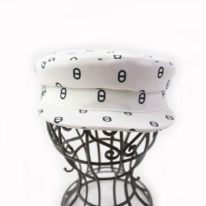 HERMES Casquette cotton White navy Vauban 56 | AlmaBagz