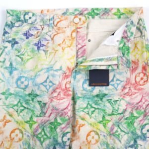 LOUIS VUITTON Denim pants 1A8HJL cotton multicolor LV Pastel Monogram 36 | AlmaBagz