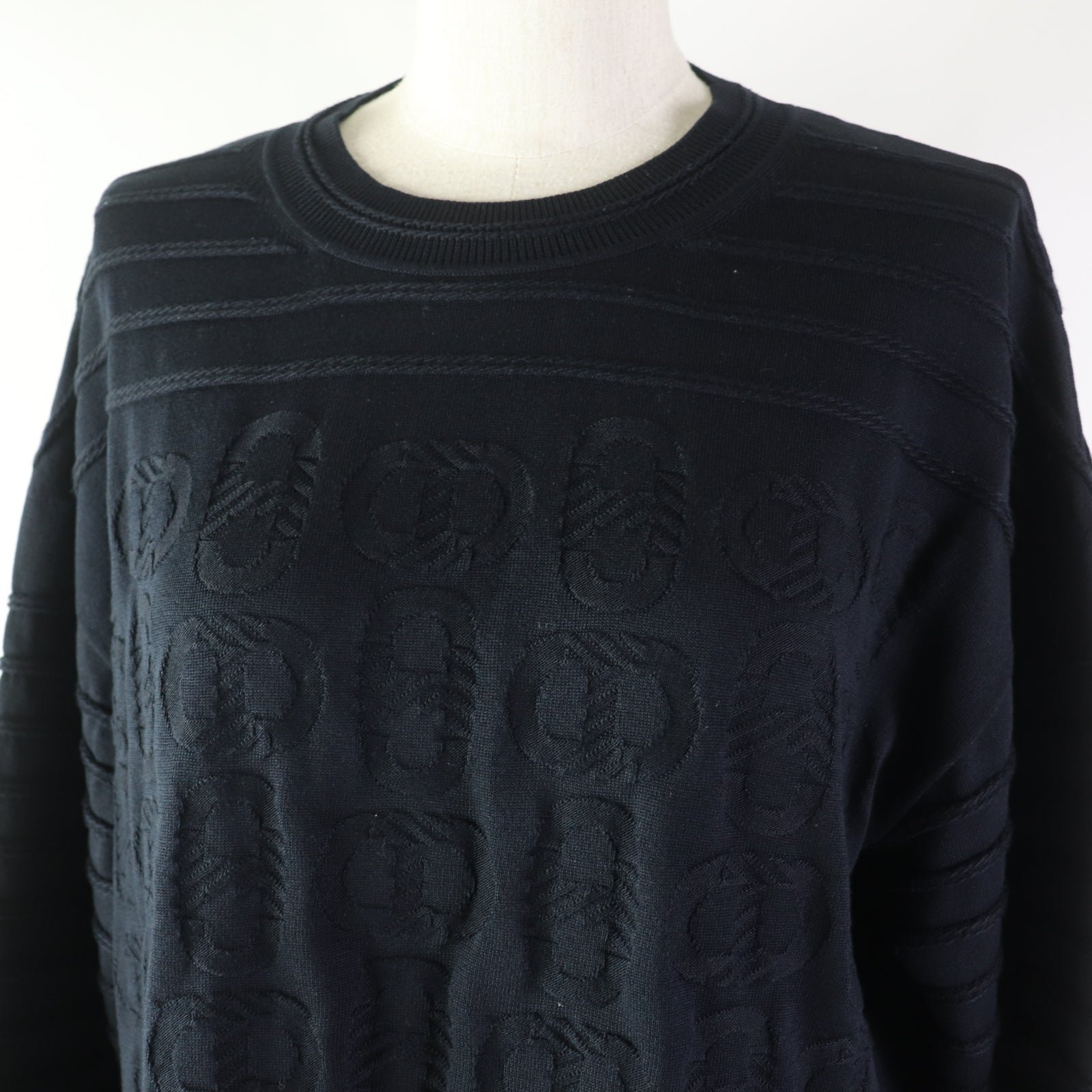 HERMES knit 3E2614D3 silk black 40 | AlmaBagz