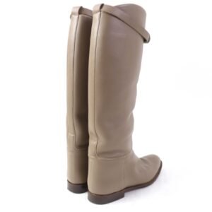 HERMES Knee-high boots leather Gurege 37 1/2 | AlmaBagz