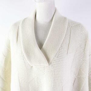 HERMES poncho 3H2602D4 wool Ivory 34 | AlmaBagz