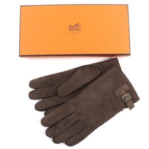 HERMES gloves 072038G Sheep leather Dark Brown, MARRON/TAUPE FONCE GANTS HOMME PHILIPPE 9 | AlmaBagz
