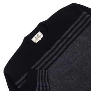 HERMES sweater wool Gray navy XL | AlmaBagz