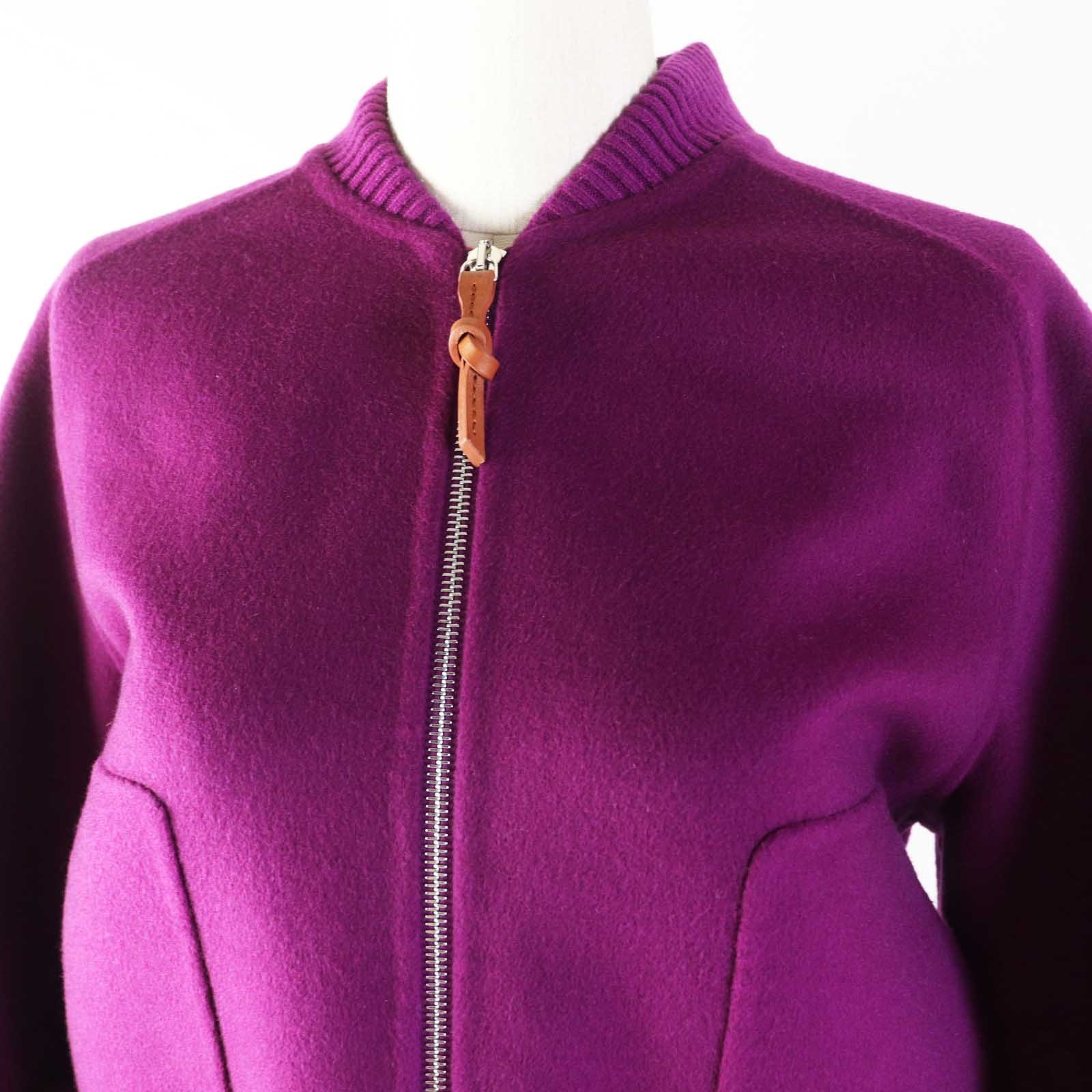 HERMES No color jacket 3E0224DZ cashmere purple 40 | AlmaBagz