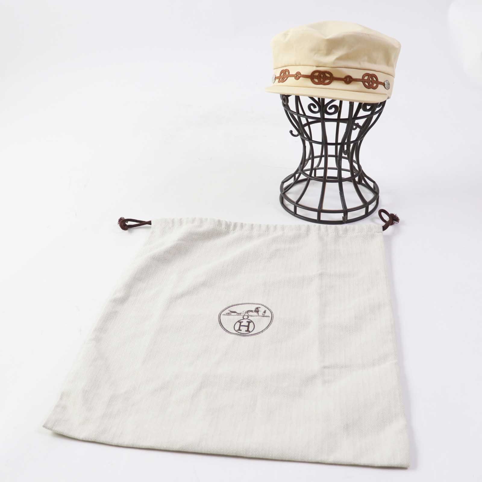HERMES Casquette cotton Beige camel Kapoor Cricketis 57 | AlmaBagz
