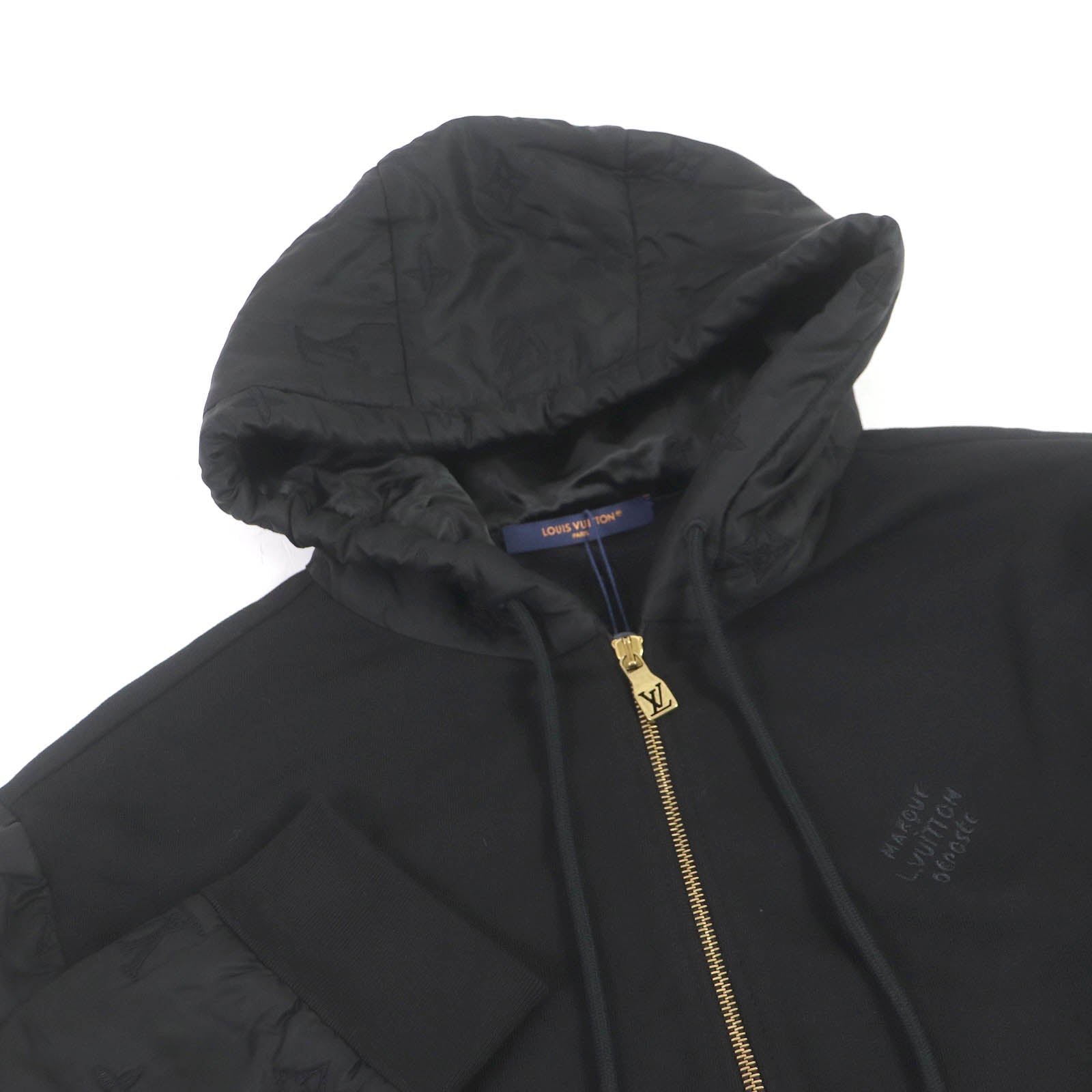 LOUIS VUITTON Hoodie 1AFJF9 cotton black M | AlmaBagz
