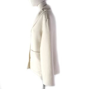 HERMES coat 3E0221DA cashmere white 38 | AlmaBagz