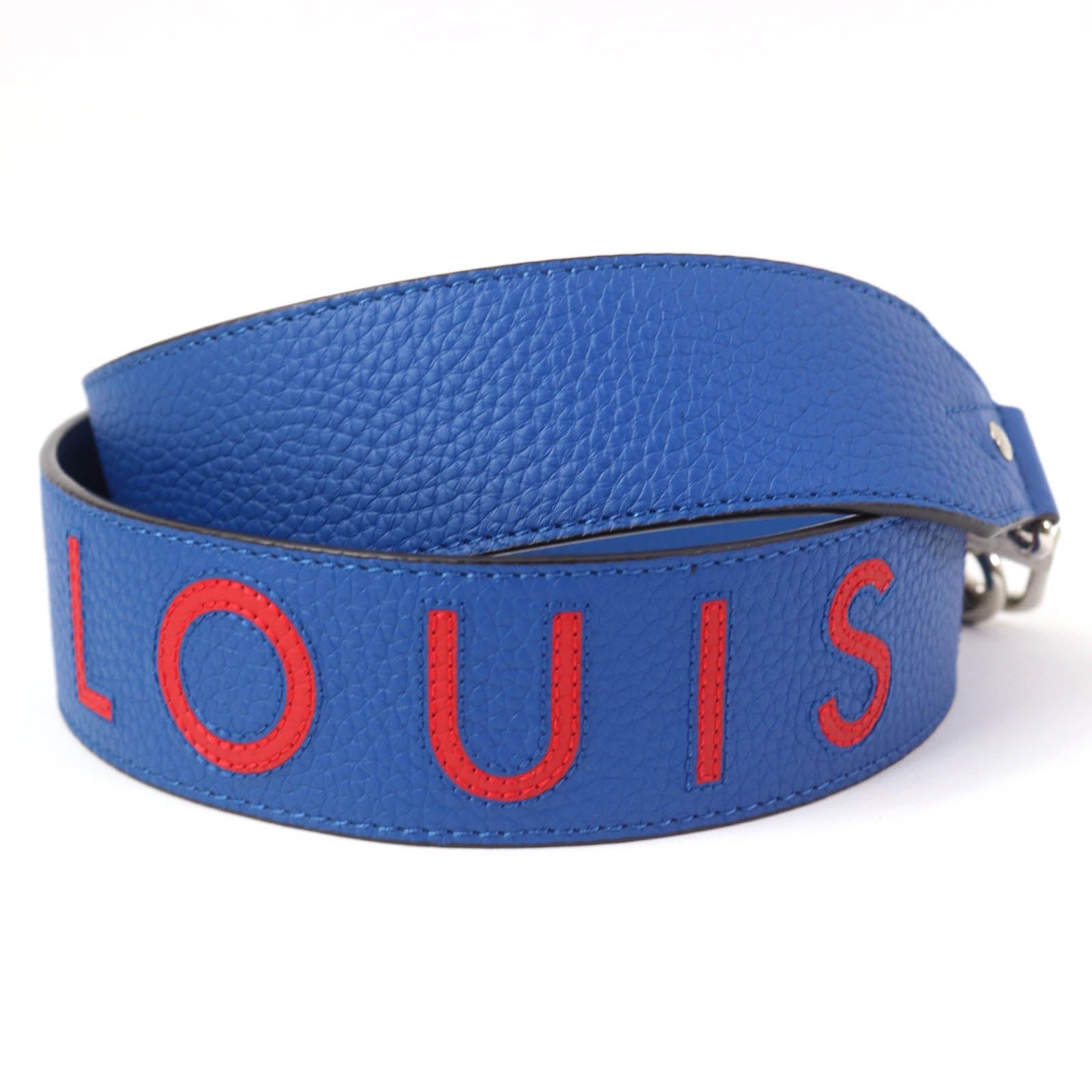 LOUIS VUITTON Shoulder strap J02389 leather Blue red | AlmaBagz - Image 9