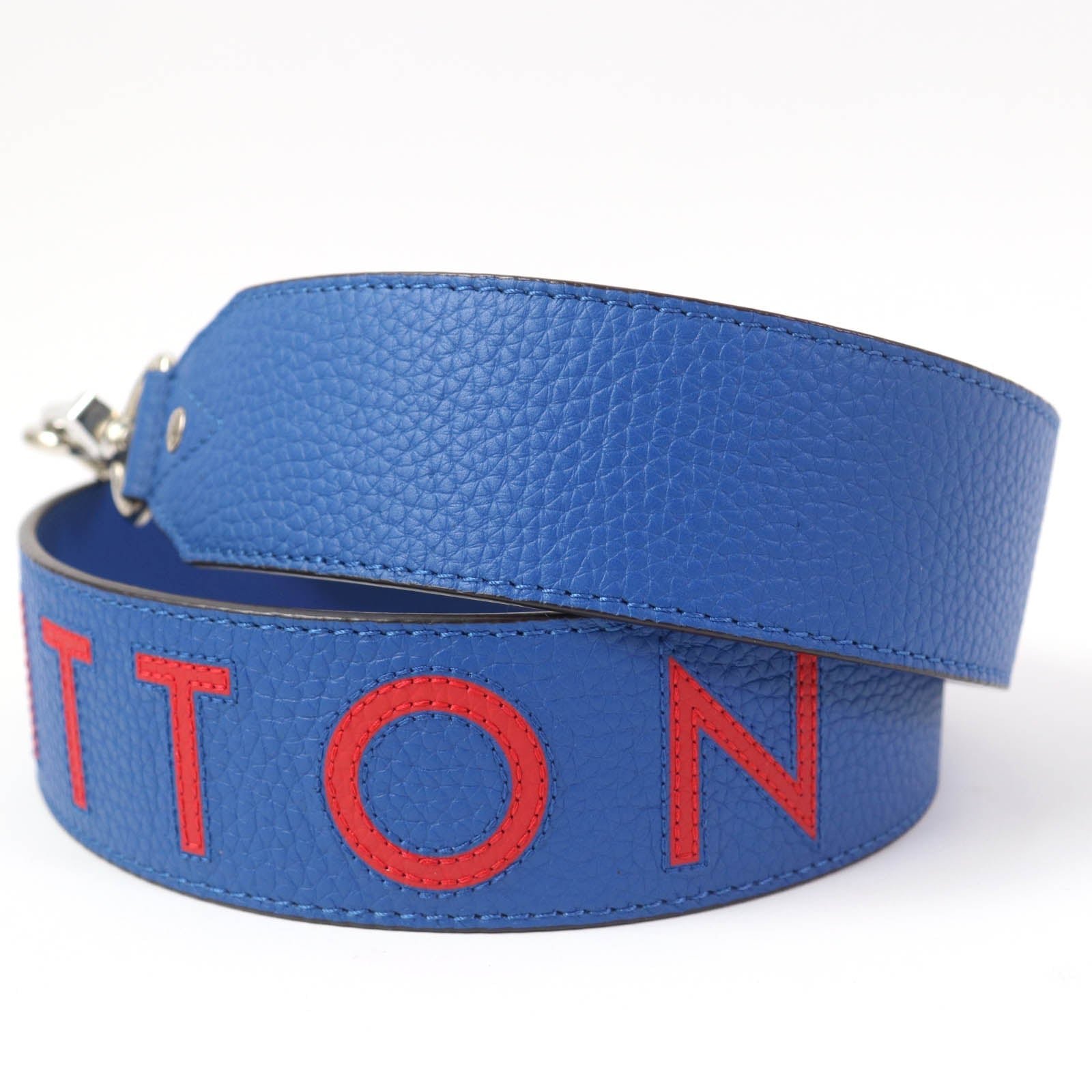 LOUIS VUITTON Shoulder strap J02389 leather Blue red | AlmaBagz - Image 2