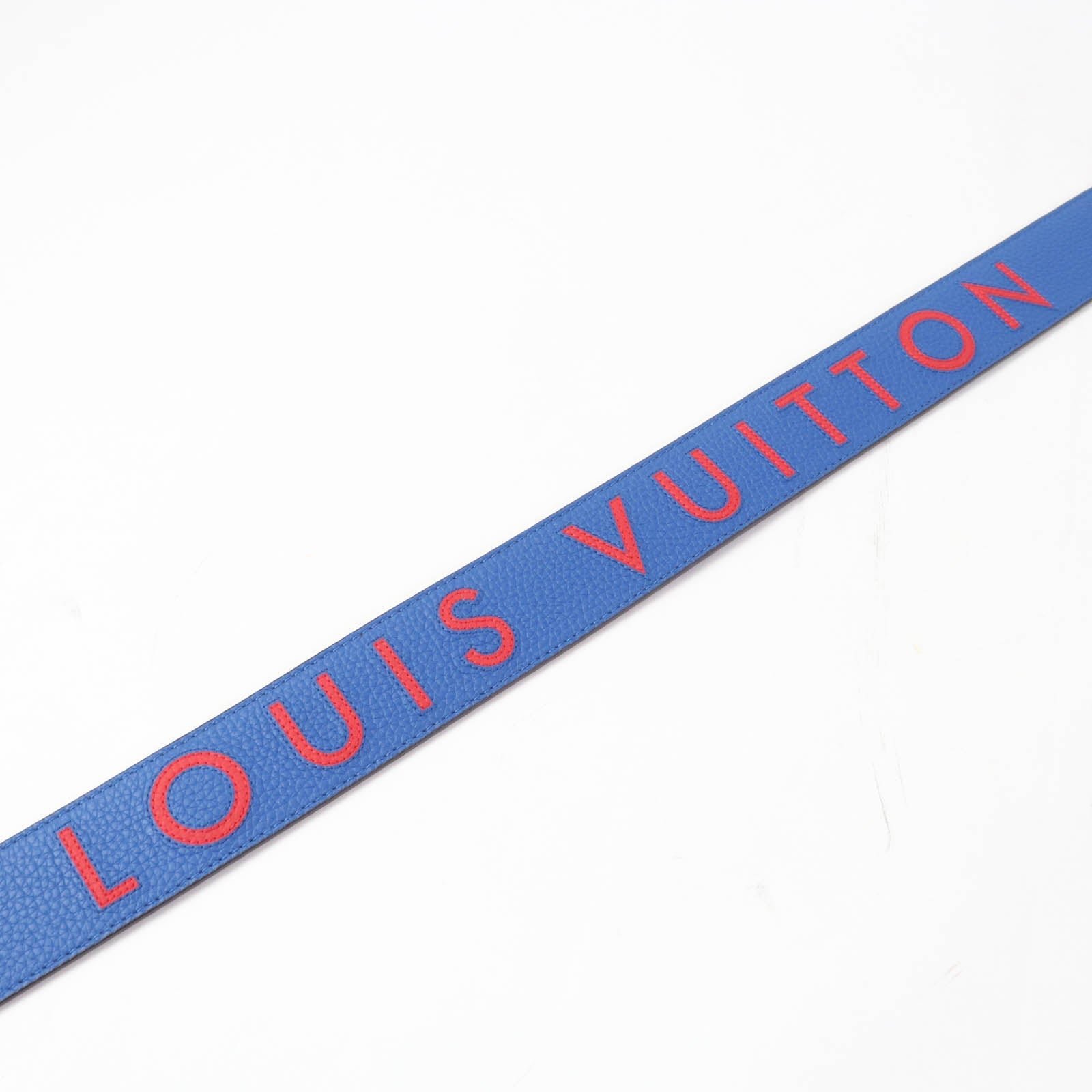 LOUIS VUITTON Shoulder strap J02389 leather Blue red | AlmaBagz - Image 5