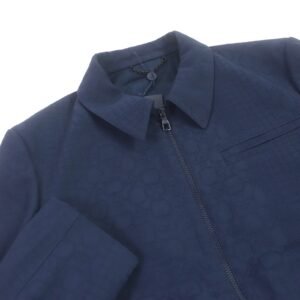 LOUIS VUITTON Blouson Outer: 100% wool, Lining: 35% acetate, Lining: 31% rayon, Lining: 24% cupra, Lining: 10% cotton Navy mens 50 Used | AlmaBagz