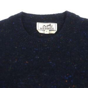 HERMES sweater wool Navy M | AlmaBagz