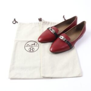 HERMES pumps leather Bordeaux Black 36 | AlmaBagz
