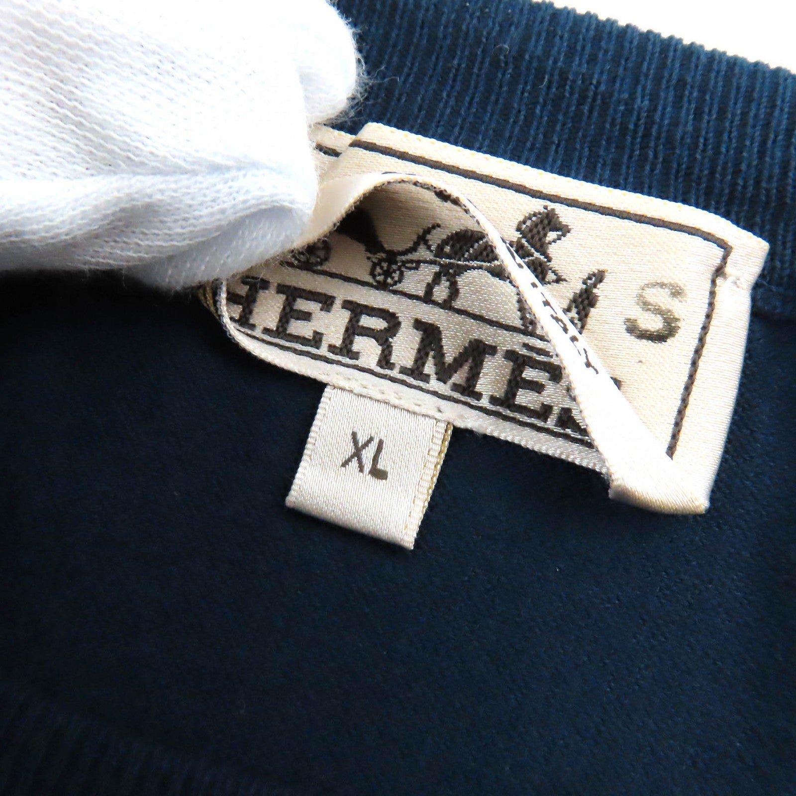 HERMES knit cotton Navy XL | AlmaBagz - Image 5