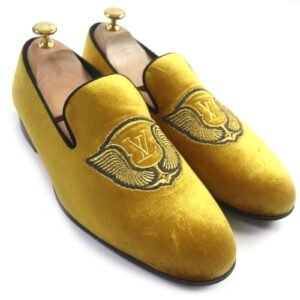 LOUIS VUITTON loafers Velor yellow Auteuil line 6 | AlmaBagz